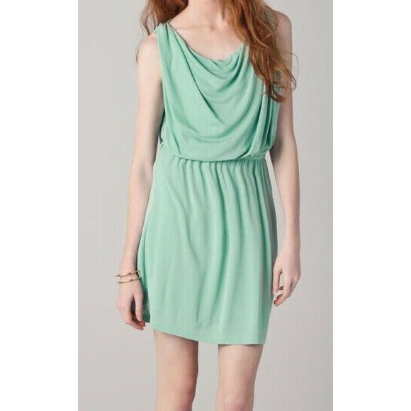 New Womens $395 Halston Heritage Draped Bodice XS Dress Designer Light Green - Picture 1 of 6